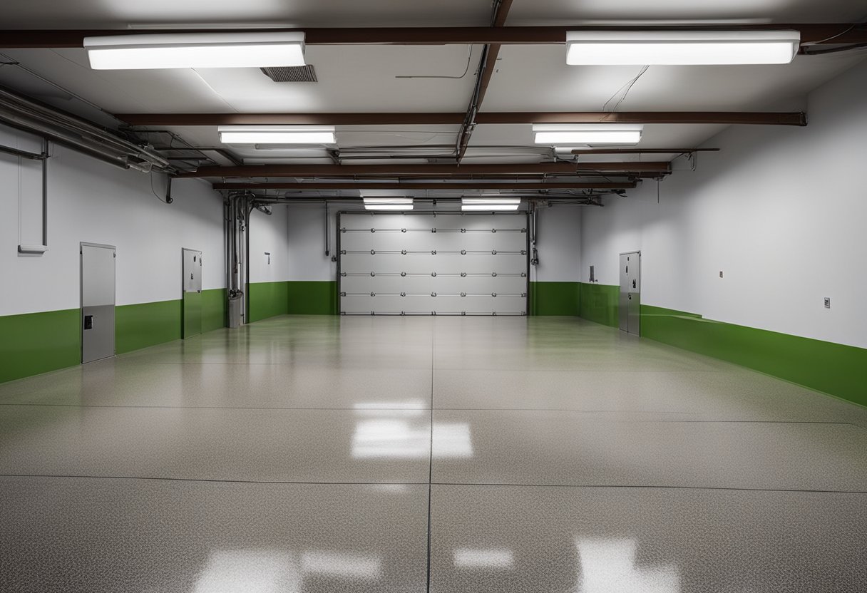 A clean, modern Highland Park garage with glossy epoxy flooring stands out against dull, worn concrete and traditional tile options